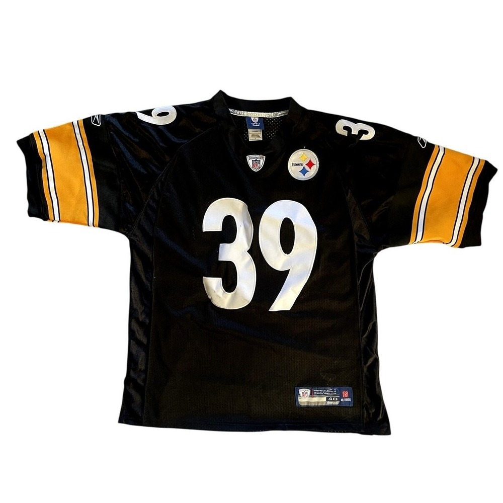 Reebok Willie Parker 39 Pittsburgh Steelers NFL Jersey Stitched Black Size 48
